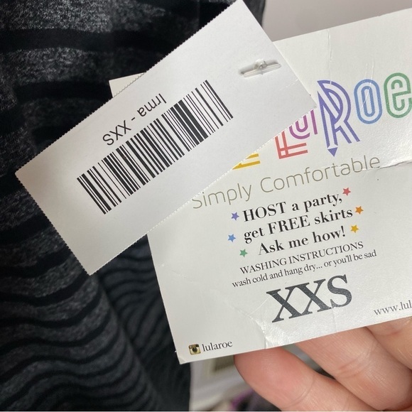 Lularoe Irma Gray Black Striped Tunic Top - Picture 4 of 4